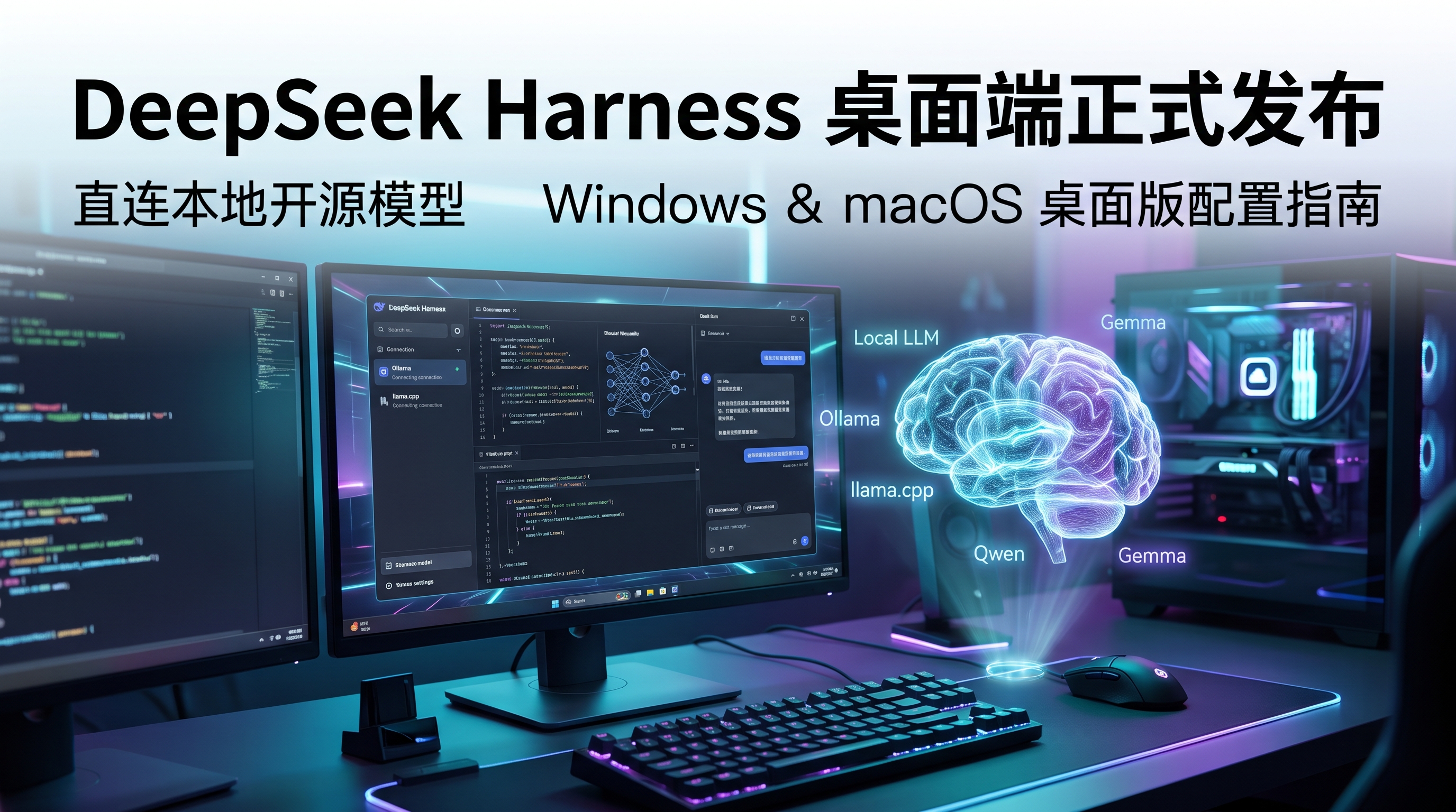 桌面端直连本地开源模型实操教程：DeepSeek Harness 配置指南